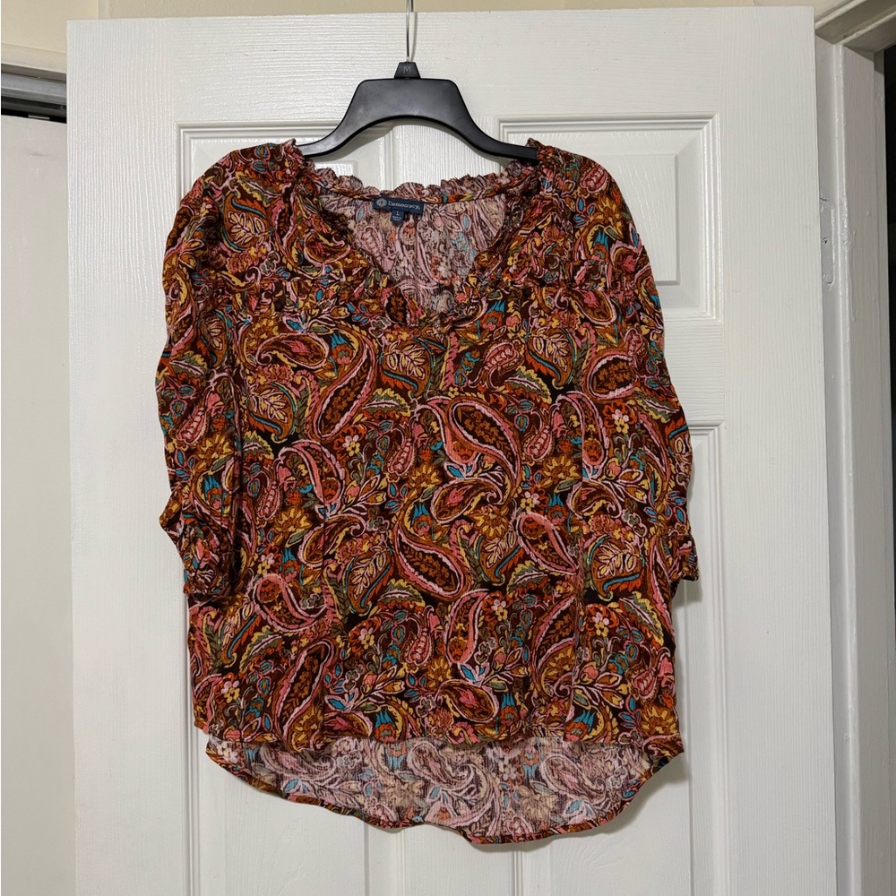 NWT Democracy Colorful Blouse